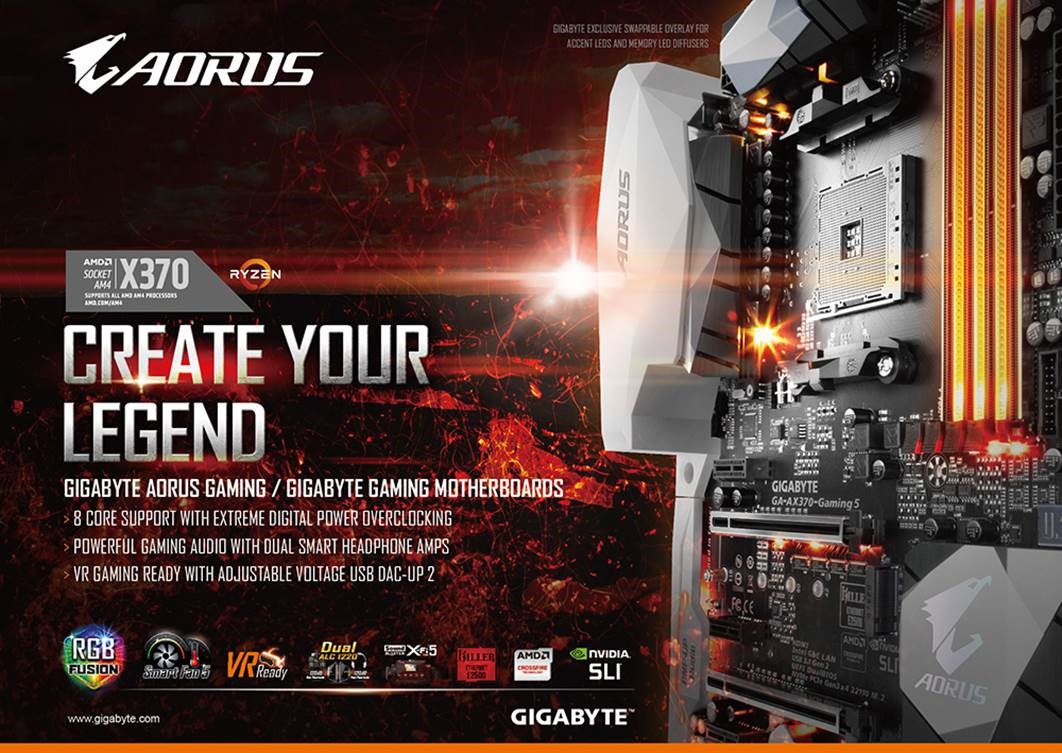 GIGABYTE Announces AM4 Ryzen Support AORUS Motherboards Arise with the New AM4 Ryzen Platform