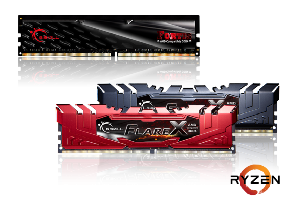 G.SKILL Announces Flare X Series and FORTIS Series DDR4 Memory for AMD Ryzen Up to DDR4-3466MHz CL16 16GB & DDR4-3200MHz CL 14 64GB