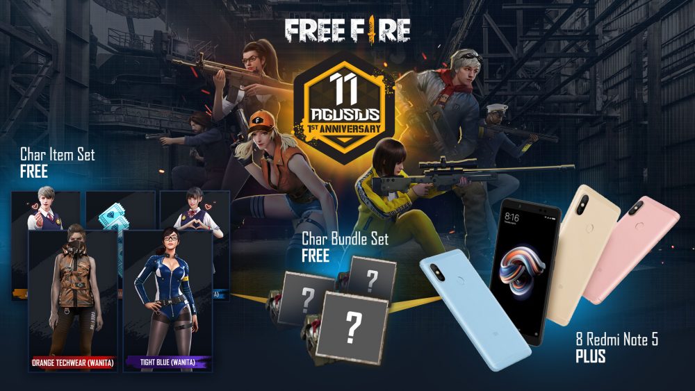 Miliki Karakter Item Set Gratis Hingga Hadiah Handphone Di Free Fire 1st Anniversary!