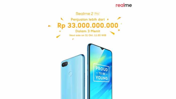 Laris Manis! Penjualan Online Realme 2 Pro di Lazada, Raih Nilai Penjualan Lebih Dari Rp 33 Miliar!