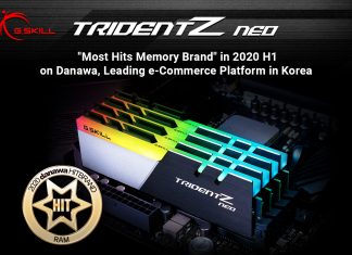 G.SKILL Trident Z Neo Menerima Penghargaan “Most Hits Memory Brand” dari DANAWA, Platform e-Commerce Terkemuka di Korea