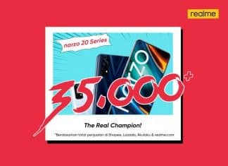 realme menjadi No.1 Best Selling Smartphone dengan 35.000 unit Terjual pada 11.11